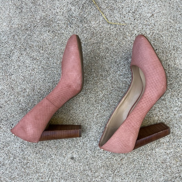 Michael Kors Mira Flex Pump Leather Snake Print Pink Salmon - Picture 4 of 7